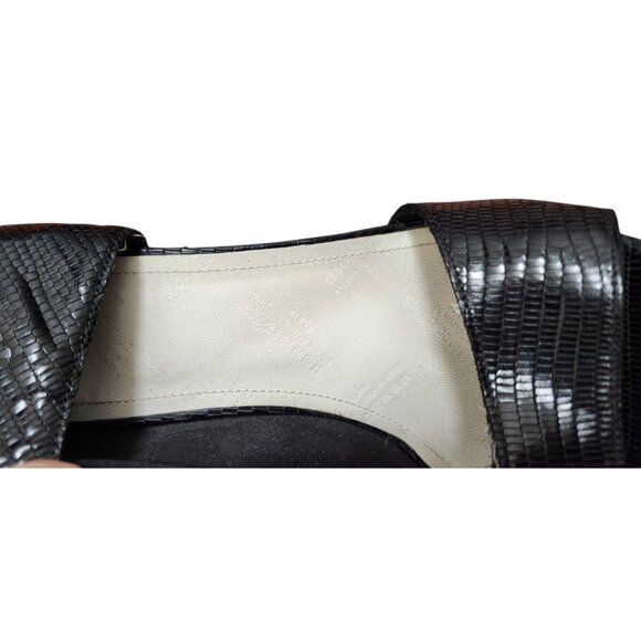 Maison Martin Margiela Black Lizard Embossed Ankle Heels Size 39 US 8.5 Open Toe - Picture 13 of 16